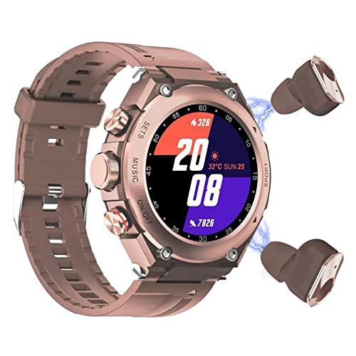 BIOSA T92 Smart Watches mit 6D-Stereo-Bluetooth-Ohrhörern, 1,28-Zoll-HD-Touchscreen, IP67 wasserdicht, Sportuhr, integrierter runder Fitness-Tracker, Musik, Körpertemperatur von BIOSA