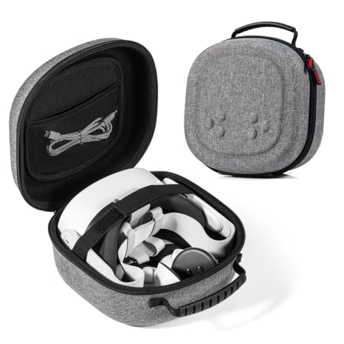 BIOSA Tragetasche Kompatibel mit Quest 3S Zubehör VR Headset Game Controller, Reisen Lagerung Tragetasche mit Netztasche for Quest 3S, Hartschalen Tragetasche von for Zuhause von BIOSA