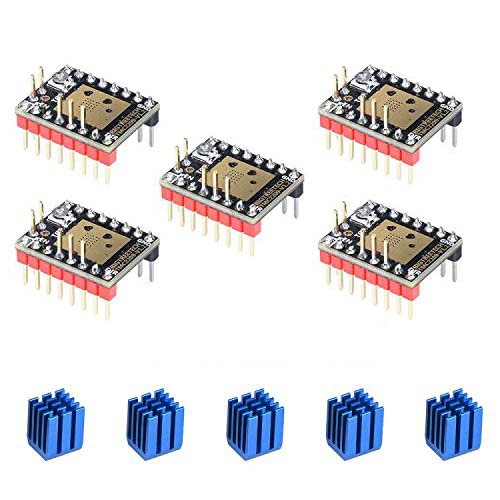 BIQU DIRECT 3D Printer Part Stepstick Mute TMC2209 V1.2 Stepper Motor Driver with Heatsink for SKR V1.3 MKS GEN L Ramps 1.4/1.5/1.6 3D Printer Controller Card (Pack of 5) (UART Mode) von BIQU