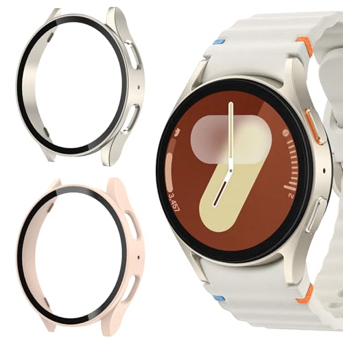 BIRDTOBR 2 Stück Hülle Kompatibel mit Samsung Galaxy Watch7 40mm mit Displayschutz, Hard PC Ultradünne Glas Schutz Case Rundum Displayschutz für Galaxy Watch7 40mm BIRDTOBR 2 Stück Hülle Kompatibel mit Samsung Galaxy Watch7 40mm mit Displayschutz, Hard PC Ultradünne Glas Schutz Case Rundum Displayschutz für Galaxy Watch7 40mm von BIRDTOBR