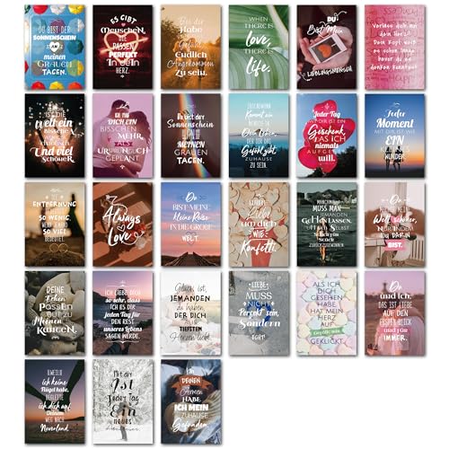 BIROYAL 27 StüCk Romantische Postkarten-Set 1 - A6 Postkarten mit Umschlägen Set - 27 verschiedene liebevolle Motive - Perfekte Überraschung für Verliebte von BIROYAL