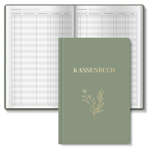 BIROYAL Budgetbuch, 128 Seiten A5 Hardcover​, Buchhaltungsbuch der Ein und Ausgaben, Ausgaben Tracker Finanzplaner, Notizbuch für Budgetverfolgung Accounting Ledger Book(Grün Deutsch​​) von BIROYAL