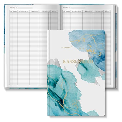 BIROYAL Budgetbuch, 128 Seiten A5 Hardcover, Buchhaltungsbuch der Ein und Ausgaben, Ausgaben Tracker Finanzplaner, Notizbuch für Budgetverfolgung Accounting Ledger Book (Blau Deutsch) von BIROYAL