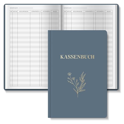 BIROYAL Budgetbuch, 128 Seiten A5 Hardcover​, Buchhaltungsbuch der Ein und Ausgaben, Ausgaben Tracker Finanzplaner, Notizbuch für Budgetverfolgung Accounting Ledger Book (Blau Deutsch​​) von BIROYAL