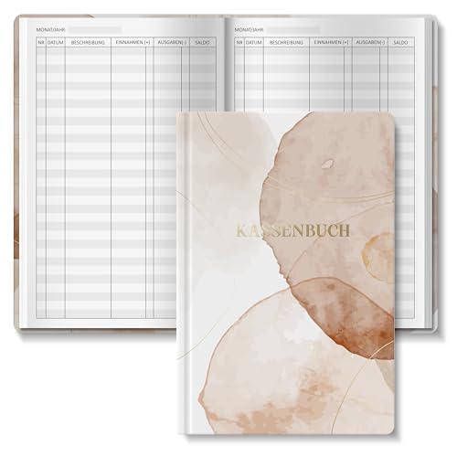 BIROYAL Budgetbuch, 128 Seiten A5 Hardcover, Buchhaltungsbuch der Ein und Ausgaben, Ausgaben Tracker Finanzplaner, Notizbuch für Budgetverfolgung Accounting Ledger Book (Braun Deutsch) von BIROYAL