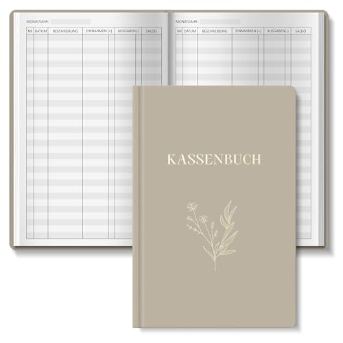 BIROYAL Budgetbuch, 128 Seiten A5 Hardcover​, Buchhaltungsbuch der Ein und Ausgaben, Ausgaben Tracker Finanzplaner, Notizbuch für Budgetverfolgung Accounting Ledger Book (Khaki Deutsch​​) von BIROYAL