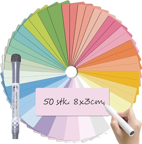 BIROYAL Magnetstreifen beschreibbar - 8X3cm 50Stk Magnete zum Beschriften - Beschreibbare Magnete inkl. 1 Marker für Whiteboard Kühlschrank Metallschrank - Magnetschilder zum Beschriften - 25 Farbe BIROYAL Magnetstreifen beschreibbar - 8X3cm 50Stk Magnete zum Beschriften - Beschreibbare Magnete inkl. 1 Marker für Whiteboard Kühlschrank Metallschrank - Magnetschilder zum Beschriften - 25 Farbe von BIROYAL