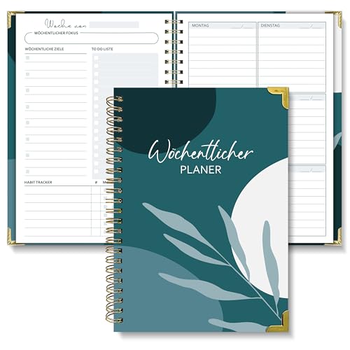 BIROYAL Undatierter Wochenplaner | Terminplaner A5 | wöchentlicher Terminkalender mit To-Do-Liste, großem Notizfeld | 52 Blatt Terminplaner auf Deutsch Ringbuch mit Hardcover | Dunkelgrün BIROYAL Undatierter Wochenplaner | Terminplaner A5 | wöchentlicher Terminkalender mit To-Do-Liste, großem Notizfeld | 52 Blatt Terminplaner auf Deutsch Ringbuch mit Hardcover | Dunkelgrün von BIROYAL