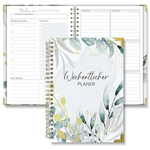 BIROYAL Undatierter Wochenplaner | Terminplaner A5 | wöchentlicher Terminkalender mit To-Do-Liste, großem Notizfeld | 52 Blatt Terminplaner auf Deutsch Ringbuch mit Hardcover | Eukalyptus BIROYAL Undatierter Wochenplaner | Terminplaner A5 | wöchentlicher Terminkalender mit To-Do-Liste, großem Notizfeld | 52 Blatt Terminplaner auf Deutsch Ringbuch mit Hardcover | Eukalyptus von BIROYAL