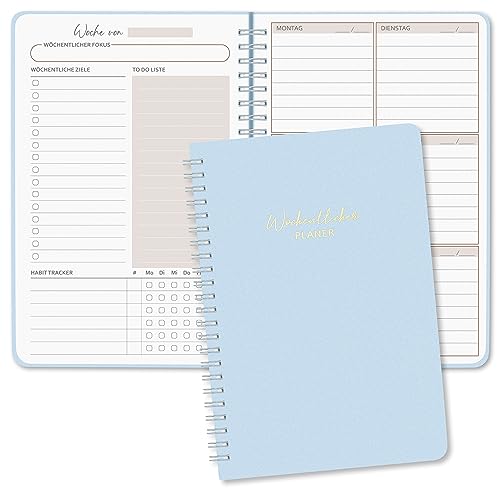 BIROYAL Undatierter Wochenplaner | Terminplaner A5 | wöchentlicher Terminkalender mit To-Do-Liste, großem Notizfeld | 52 Blatt Terminplaner auf Deutsch Ringbuch mit Hardcover | Planer Blau BIROYAL Undatierter Wochenplaner | Terminplaner A5 | wöchentlicher Terminkalender mit To-Do-Liste, großem Notizfeld | 52 Blatt Terminplaner auf Deutsch Ringbuch mit Hardcover | Planer Blau von BIROYAL