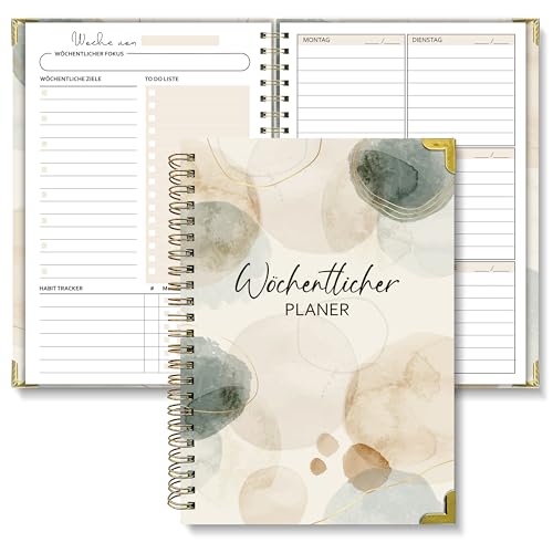 BIROYAL Undatierter Wochenplaner | Terminplaner A5 | wöchentlicher Terminkalender mit To-Do-Liste, großem Notizfeld | 52 Blatt Terminplaner auf Deutsch Ringbuch mit Hardcover | Tintenwäsche BIROYAL Undatierter Wochenplaner | Terminplaner A5 | wöchentlicher Terminkalender mit To-Do-Liste, großem Notizfeld | 52 Blatt Terminplaner auf Deutsch Ringbuch mit Hardcover | Tintenwäsche von BIROYAL