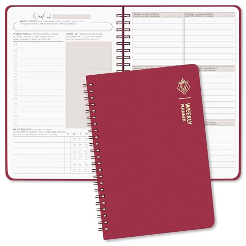 BIROYAL Undated Weekly Planner A5 Weekly Diary with To-Do List, Large Note Field, 52 Sheets Diary in German Ring Binder with Hard Cover Deep Red BIROYAL Undated Weekly Planner A5 Weekly Diary with To-Do List, Large Note Field, 52 Sheets Diary in German Ring Binder with Hard Cover Deep Red von BIROYAL