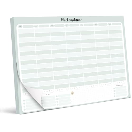BIROYAL Wochenplaner Block Undatiert A4 (50 Seiten) - Weekly Planner mit To Do Liste - Wochenkalender - Wochen Planer mit Wochenübersicht & Einkaufsliste - Schreibtischunterlage Papier für Aufgaben von BIROYAL