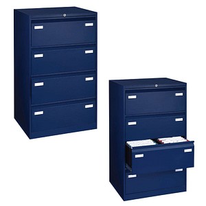 BISLEY LIGHT Hängeregistraturschrank oxfordblau 4 Schubladen 80,0 x 62,2 x 132,1 cm von BISLEY LIGHT