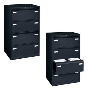 BISLEY LIGHT Hängeregistraturschrank schwarz 4 Schubladen 80,0 x 62,2 x 132,1 cm von BISLEY LIGHT