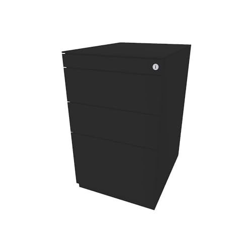 BISLEY | Standcontainer Note™ | mit 2 Universalschubladen | 1 Hängeregistratur | mit Top | Tiefe 565 mm | schwarz von BISLEY