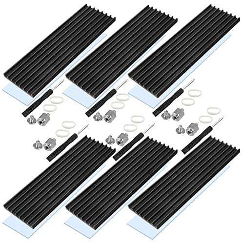 BITEFU 6 Stk M.2 SSD Kühlkörper mit Wärmeleitpad Set, SSD Kühler, Aluminium Kühlkörper für M.2 PCIe NVMe SSD, PC und PS5 Installation 70mm × 22mm × 3mm von BITEFU