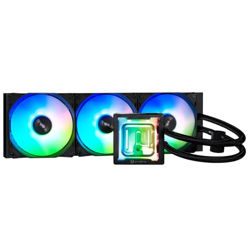 BitFenix Cube AIO ARGB CPU-Kühler, 360 mm, Intel LGA1700/AMD AM5 Ready, 39.7 cm x 36 cm x 33.33 cm, Desktop, Aluminium Kupfer Metall Kunststoff, 15 dB, 4-polig, 5.5E+3 rpm, 2.4 Watt, Schwarz BitFenix Cube AIO ARGB CPU-Kühler, 360 mm, Intel LGA1700/AMD AM5 Ready, 39.7 cm x 36 cm x 33.33 cm, Desktop, Aluminium Kupfer Metall Kunststoff, 15 dB, 4-polig, 5.5E+3 rpm, 2.4 Watt, Schwarz von BITFENIX
