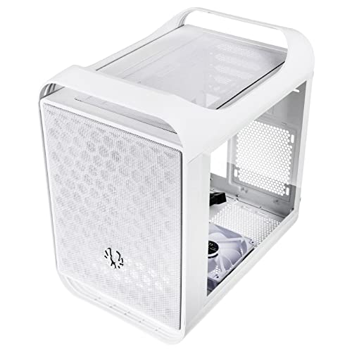 Bitfenix Prodigy M 2022 MatX/Mini-ITX Gaming Case, kompatibel mit RTX 3090 und RX 6900 XT mit vertikaler Halterung und Wasserkühlung, gehärtetes Glas, Typ C Port x 1, weiß von BITFENIX