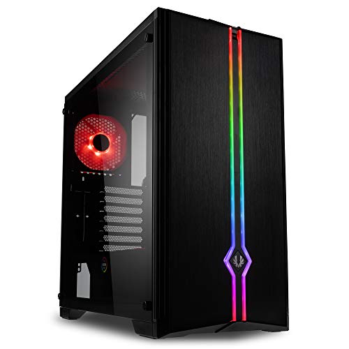 Bitfenix Saber Gaming PC Gehäuse Motherboard bis E ATX, Fenster aus Gehärtetem Glas, Zwei Vorinstallierte 120-mm-Lüfter, RGB mit Frontpanel-Controller von BITFENIX