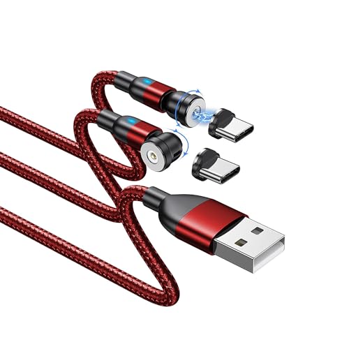 Magnetisches USB C Kabel [2Stück 2m] Magnet Ladekabel Magnetisch Typ C Schnellladekabel mit Type C Adapter für Samsung S23 S22 Huawei Honor Xiaomi Redmi von BITHAI