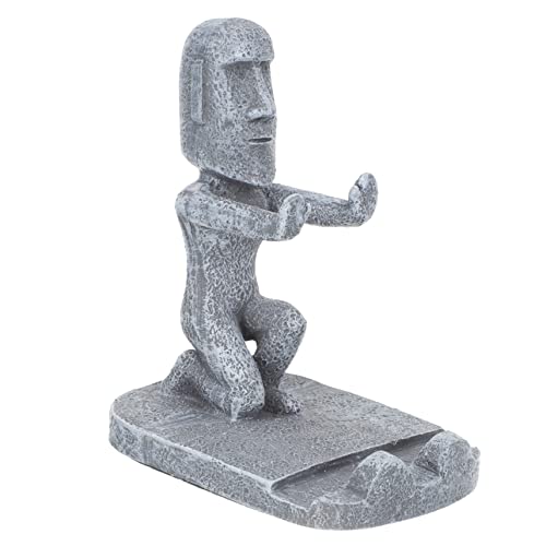 BIUDECO Dekorativer Telefonhalter im Moai Design aus Harz Stabiler Desktop für Smartphones Tablets für Freihändiges Video Streaming Attraktives Ornament BIUDECO Dekorativer Telefonhalter im Moai Design aus Harz Stabiler Desktop für Smartphones Tablets für Freihändiges Video Streaming Attraktives Ornament von BIUDECO