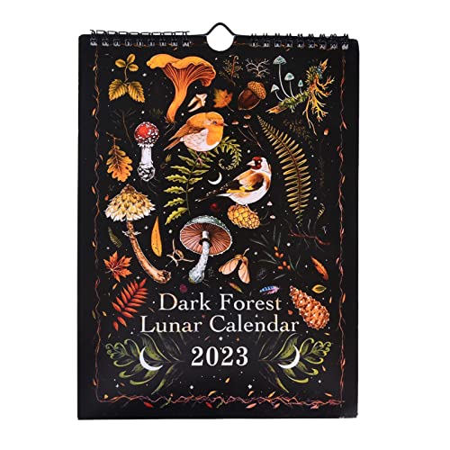 Dark 2023 Lunar Calendar Wandkalender 2023 Kalender 2023 Wandkalender Mit 12 Originalillustrationen Art Deco Monatskalender Wandkalender Für Zuhause Und Büro von BIUDUI