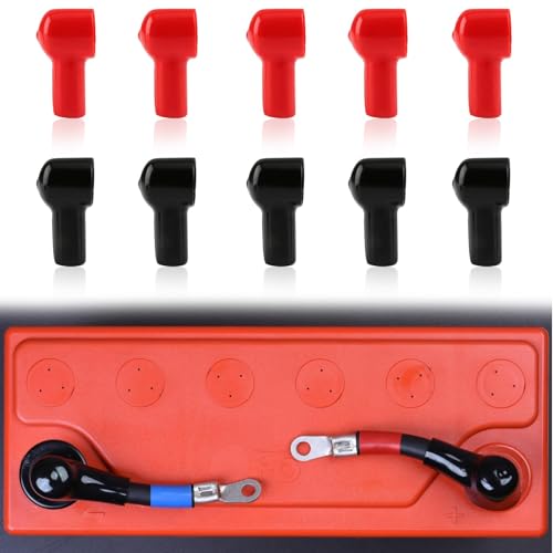 10PCS Batterie Terminal Abdeckungen, Batteriepolabdeckung, Batterie Terminal Abdeckungen, Batterie Polabdeckung Lsolierende Terminal Covers in Rot & Schwarz, Passend Für PKW, LK, Boote Schützt Vor von BIVOFU