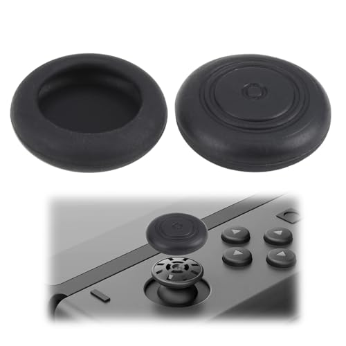 2 Stück Joystick Kappen Kompatibel mit Switch Lite OLED, Silikon Daumengriffe Joystick Caps, Zubehör Kompatibel mit Joycon-Stick, Analoge Stick-Abdeckungen, Controller-Kappen (Schwarz) von BIVOFU