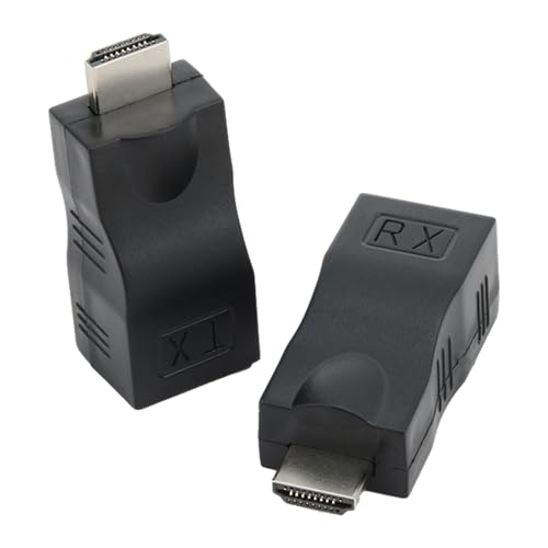 BIVOFU HDMI 1.4 Netzwerk Extender über RJ45 zu HDMI, Netzwerkverlängerung Repeater mittels Cat 5e/6 Kabel, 1080p bis zu 30 m für 4K/2K HDTV, kompatibel mit Hotel, Konferenz, Heimkino von BIVOFU