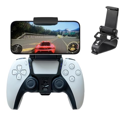 PS5 Controller Clip Telefonhalterung, PS5 Controller Handyhalterung, Mobiltelefon Clip Halterung Ständer für PS5 Controller, Faltbarer Clip für Android/iOS Smartphones, Schwarz von BIVOFU