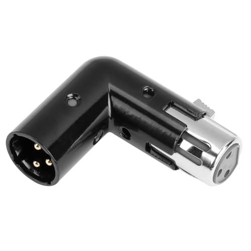 Verstellbarer 90° Winkel XLR Mikrofon Adapter Extender 3Pin, Flexibler Anschluss in Engen Räumen, Rechter Winkel Audio Anschluss, Kompatibel mit XLR Verkabelung, XLR Kabel von BIVOFU