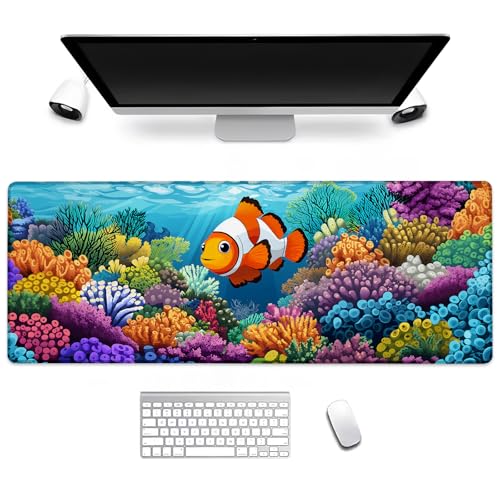 BIWOTU Clownfish Gaming-Mauspad, Computer-Tastatur, Desktop-Mauspads für Zuhause, Arbeit, Schreibtischdekoration, großer Büro-Laptop, rutschfeste Gummiunterseite, 104 cm, Schreibtischunterlage 80 x 29 BIWOTU Clownfish Gaming-Mauspad, Computer-Tastatur, Desktop-Mauspads für Zuhause, Arbeit, Schreibtischdekoration, großer Büro-Laptop, rutschfeste Gummiunterseite, 104 cm, Schreibtischunterlage 80 x 29 von BIWOTU