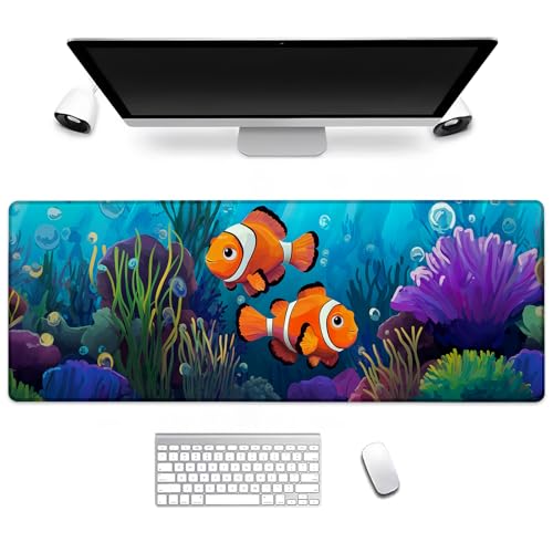 BIWOTU Clownfish Gaming-Mauspad, Computer-Tastatur, Desktop-Mauspads für Zuhause, Arbeit, Schreibtischdekoration, großer Büro-Laptop, rutschfeste Gummiunterseite, 91,4 x 29,8 cm BIWOTU Clownfish Gaming-Mauspad, Computer-Tastatur, Desktop-Mauspads für Zuhause, Arbeit, Schreibtischdekoration, großer Büro-Laptop, rutschfeste Gummiunterseite, 91,4 x 29,8 cm von BIWOTU
