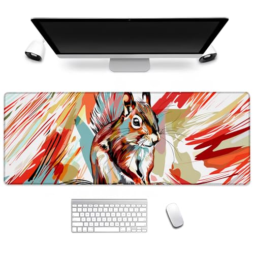 BIWOTU Eichhörnchen-Gaming-Mauspad, Computer-Tastatur, Desktop-Mauspads für Zuhause, Arbeit, Schreibtischdekoration, großes Büro, Laptop, rutschfeste Gummiunterseite, 94 cm, Schreibtischunterlage 80 x BIWOTU Eichhörnchen-Gaming-Mauspad, Computer-Tastatur, Desktop-Mauspads für Zuhause, Arbeit, Schreibtischdekoration, großes Büro, Laptop, rutschfeste Gummiunterseite, 94 cm, Schreibtischunterlage 80 x von BIWOTU