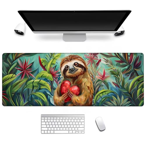 BIWOTU Faultier-Gaming-Mauspad, Computer-Tastatur, Desktop-Mauspads für Zuhause, Arbeit, Schreibtischdekoration, großer Büro-Laptop, rutschfeste Gummiunterseite, 56 x 29 cm BIWOTU Faultier-Gaming-Mauspad, Computer-Tastatur, Desktop-Mauspads für Zuhause, Arbeit, Schreibtischdekoration, großer Büro-Laptop, rutschfeste Gummiunterseite, 56 x 29 cm von BIWOTU