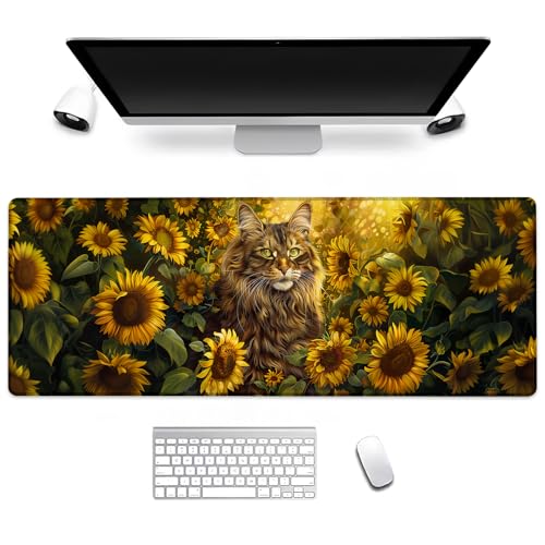 BIWOTU Gaming-Mauspad mit Katze, Computer-Tastatur, Desktop-Mauspads für Zuhause, Arbeit, Schreibtischdekoration, großer Büro-Laptop, rutschfeste Gummiunterseite, 3 x Schreibtischunterlage, 80 x 29 cm BIWOTU Gaming-Mauspad mit Katze, Computer-Tastatur, Desktop-Mauspads für Zuhause, Arbeit, Schreibtischdekoration, großer Büro-Laptop, rutschfeste Gummiunterseite, 3 x Schreibtischunterlage, 80 x 29 cm von BIWOTU