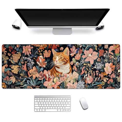 BIWOTU Gaming-Mauspad mit Katze, Computer-Tastatur, Desktop-Mauspads für Zuhause, Arbeit, Schreibtischdekoration, großer Büro-Laptop, rutschfeste Gummiunterseite, 44 cm, Schreibtischunterlage 80 x 29 BIWOTU Gaming-Mauspad mit Katze, Computer-Tastatur, Desktop-Mauspads für Zuhause, Arbeit, Schreibtischdekoration, großer Büro-Laptop, rutschfeste Gummiunterseite, 44 cm, Schreibtischunterlage 80 x 29 von BIWOTU
