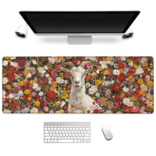 BIWOTU Goat Gaming-Mauspad, Computer-Tastatur, Desktop-Mauspads für Zuhause, Arbeit, Schreibtischdekoration, großes Büro, Laptop, rutschfeste Gummiunterseite, 68 x 29 cm BIWOTU Goat Gaming-Mauspad, Computer-Tastatur, Desktop-Mauspads für Zuhause, Arbeit, Schreibtischdekoration, großes Büro, Laptop, rutschfeste Gummiunterseite, 68 x 29 cm von BIWOTU