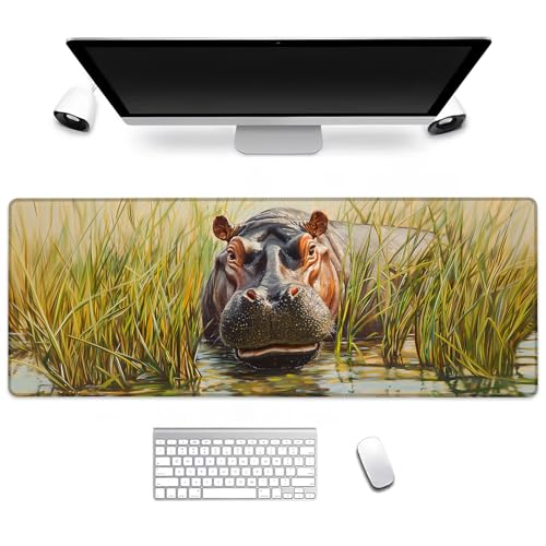 BIWOTU Hippo Gaming-Mauspad, Computer-Tastatur, Desktop-Mauspads für Zuhause, Arbeit, Schreibtischdekoration, großer Büro-Laptop, rutschfeste Gummiunterseite, 124 cm, Schreibtischunterlage 80 x 29 cm BIWOTU Hippo Gaming-Mauspad, Computer-Tastatur, Desktop-Mauspads für Zuhause, Arbeit, Schreibtischdekoration, großer Büro-Laptop, rutschfeste Gummiunterseite, 124 cm, Schreibtischunterlage 80 x 29 cm von BIWOTU
