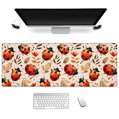 BIWOTU Ladybug Gaming-Mauspad, Computer-Tastatur, Desktop-Mauspads für Zuhause, Arbeit, Schreibtischdekoration, großer Büro-Laptop, rutschfeste Gummiunterseite, 8 x 29 cm BIWOTU Ladybug Gaming-Mauspad, Computer-Tastatur, Desktop-Mauspads für Zuhause, Arbeit, Schreibtischdekoration, großer Büro-Laptop, rutschfeste Gummiunterseite, 8 x 29 cm von BIWOTU