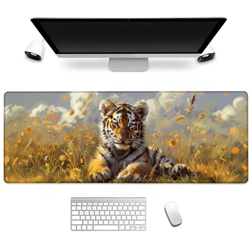 BIWOTU Tiger Gaming-Mauspad, Computer-Tastatur, Desktop-Mauspads für Zuhause, Arbeit, Schreibtischdekoration, großes Büro, Laptop, rutschfeste Gummiunterseite, 48 x 29 cm BIWOTU Tiger Gaming-Mauspad, Computer-Tastatur, Desktop-Mauspads für Zuhause, Arbeit, Schreibtischdekoration, großes Büro, Laptop, rutschfeste Gummiunterseite, 48 x 29 cm von BIWOTU