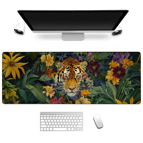 BIWOTU Tiger Gaming-Mauspad, Computer-Tastatur, Desktop-Mauspads für Zuhause, Arbeit, Schreibtischdekoration, großes Büro, Laptop, rutschfeste Gummiunterseite, 53,3 cm, Schreibtischunterlage 80 x 29 BIWOTU Tiger Gaming-Mauspad, Computer-Tastatur, Desktop-Mauspads für Zuhause, Arbeit, Schreibtischdekoration, großes Büro, Laptop, rutschfeste Gummiunterseite, 53,3 cm, Schreibtischunterlage 80 x 29 von BIWOTU