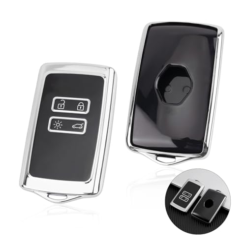 BIXUAN Autoschlüssel Hülle Abdeckung Kompatibel mit Renault Clio 4 2013-2019 Clio 5 Zoe Captur 2 Arkana 2020-2024 Kadjar Megane 4 Austral Jogger 4 Tasten TPU Schlüsselanhänger Zubehör Original Silber BIXUAN Autoschlüssel Hülle Abdeckung Kompatibel mit Renault Clio 4 2013-2019 Clio 5 Zoe Captur 2 Arkana 2020-2024 Kadjar Megane 4 Austral Jogger 4 Tasten TPU Schlüsselanhänger Zubehör Original Silber von BIXUAN