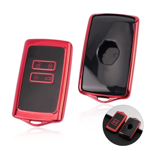 BIXUAN Autoschlüssel Hülle Abdeckung Kompatibel mit Renault Clio 4 2013-2019 Clio 5 Zoe Captur 2 Arkana 2020-2024 Kadjar Megane 4 Austral Jogger 4 Tasten TPU Schlüsselanhänger Zubehör Original Rot BIXUAN Autoschlüssel Hülle Abdeckung Kompatibel mit Renault Clio 4 2013-2019 Clio 5 Zoe Captur 2 Arkana 2020-2024 Kadjar Megane 4 Austral Jogger 4 Tasten TPU Schlüsselanhänger Zubehör Original Rot von BIXUAN