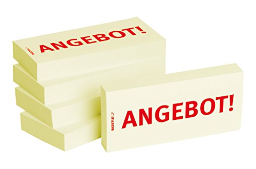BIZSTIX® Business Haftnotizen"Angebot!" - 1 Packung mit 5 Haftnotizblöcken zu je 100 Blatt, 75 x 35 mm von BIZSTIX