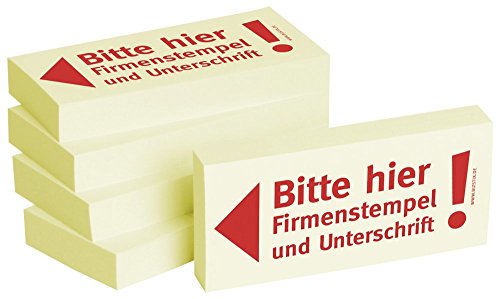 BIZSTIX® Business Haftnotizen "Bitte hier Firmenstempel und Unterschrift!" (5 Stk.) von BIZSTIX