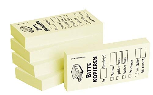 BIZSTIX® Business Haftnotizen"Bitte kopieren" - 1 Packung mit 5 Haftnotizblöcken zu je 100 Blatt, 75 x 35 mm von BIZSTIX