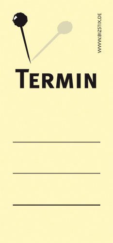 BIZSTIX® Business Haftnotizen "Termin" - 1 Packung mit 5 Haftnotizblöcken zu je 100 Blatt, 75 x 35 mm von BIZSTIX