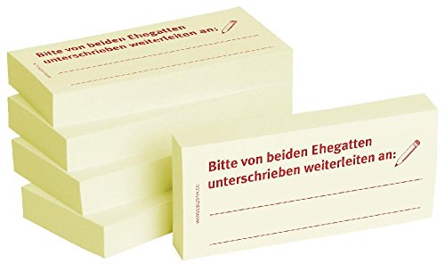 Bedruckte Haftnotizen - Text: Bitte von beiden Ehegatten unterschreiben weiterleiten an: Ausführung Bitte von beiden Ehegatten unterschreiben weiterleiten an: Größe (B x H) 75 x 35 mm Inha von BIZSTIX